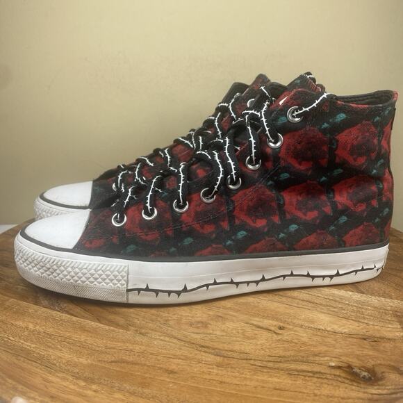 Converse Chuck Taylor Much Love Mens Black Red Size 9.5 High Top Y2K Rose Shoes - Picture 4 of 10